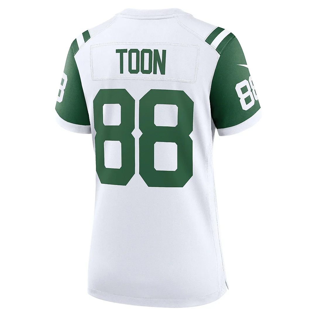 Zennovawear Women's New York Jets Al Toon White Classic Alternate Retired Player Game Jersey