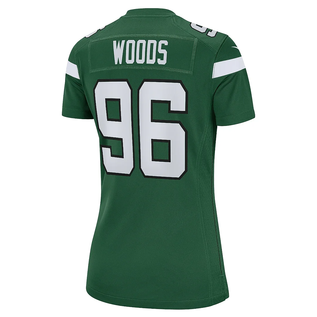 Zennovawear Women's New York Jets Al Woods Gotham Green Game Jersey