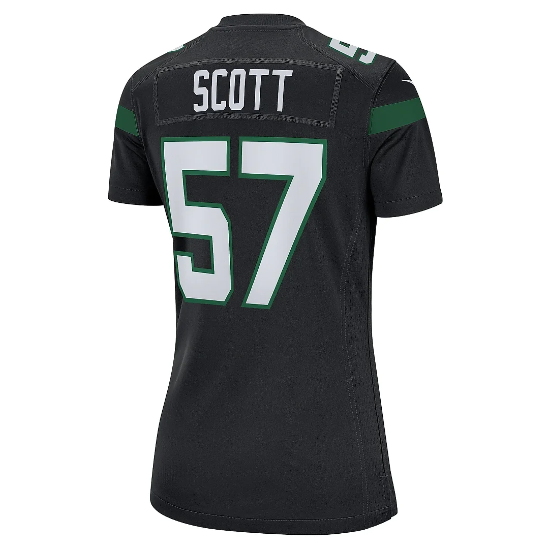 Zennovawear Women's New York Jets Bart Scott Black Retired Player Jersey
