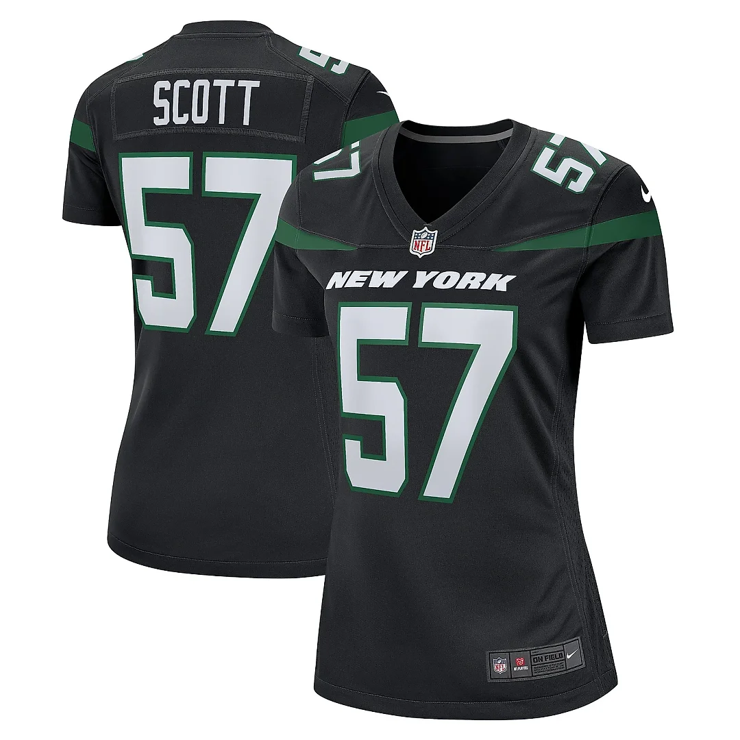 Zennovawear Women's New York Jets Bart Scott Black Retired Player Jersey