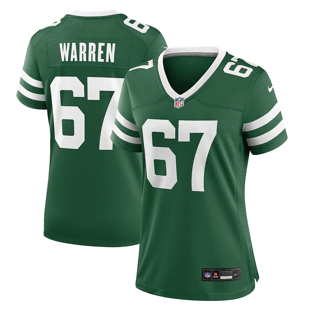 Zennovawear Women's New York Jets Carter Warren Legacy Green Team Game Jersey