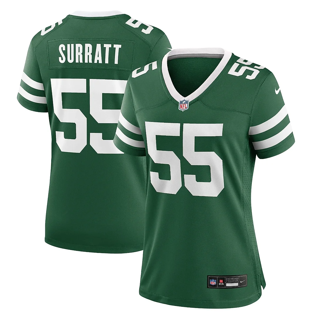 Zennovawear Women's New York Jets Chazz Surratt Legacy Green Team Game Jersey