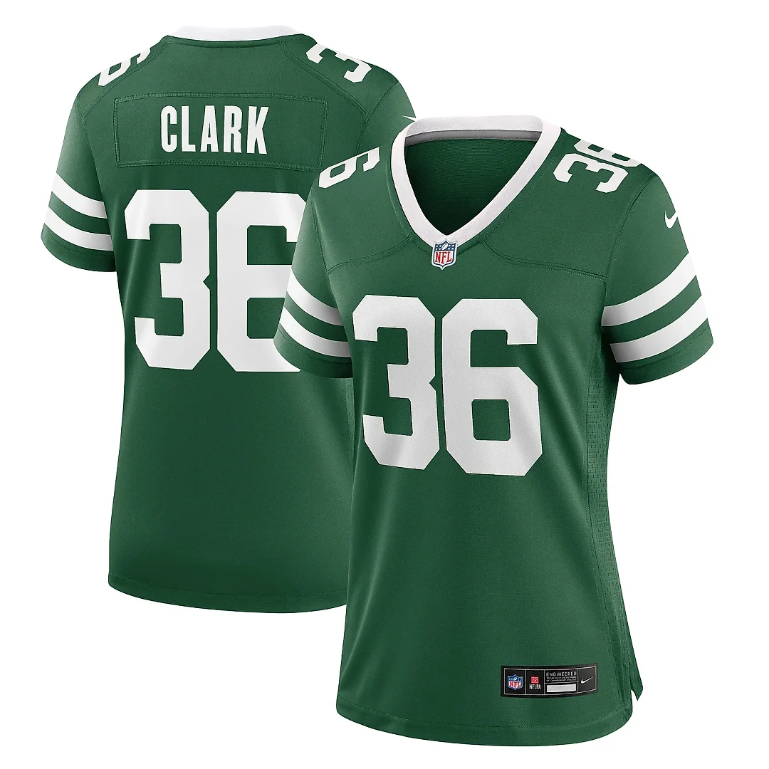 Zennovawear Women's New York Jets Chuck Clark Legacy Green Team Game Jersey
