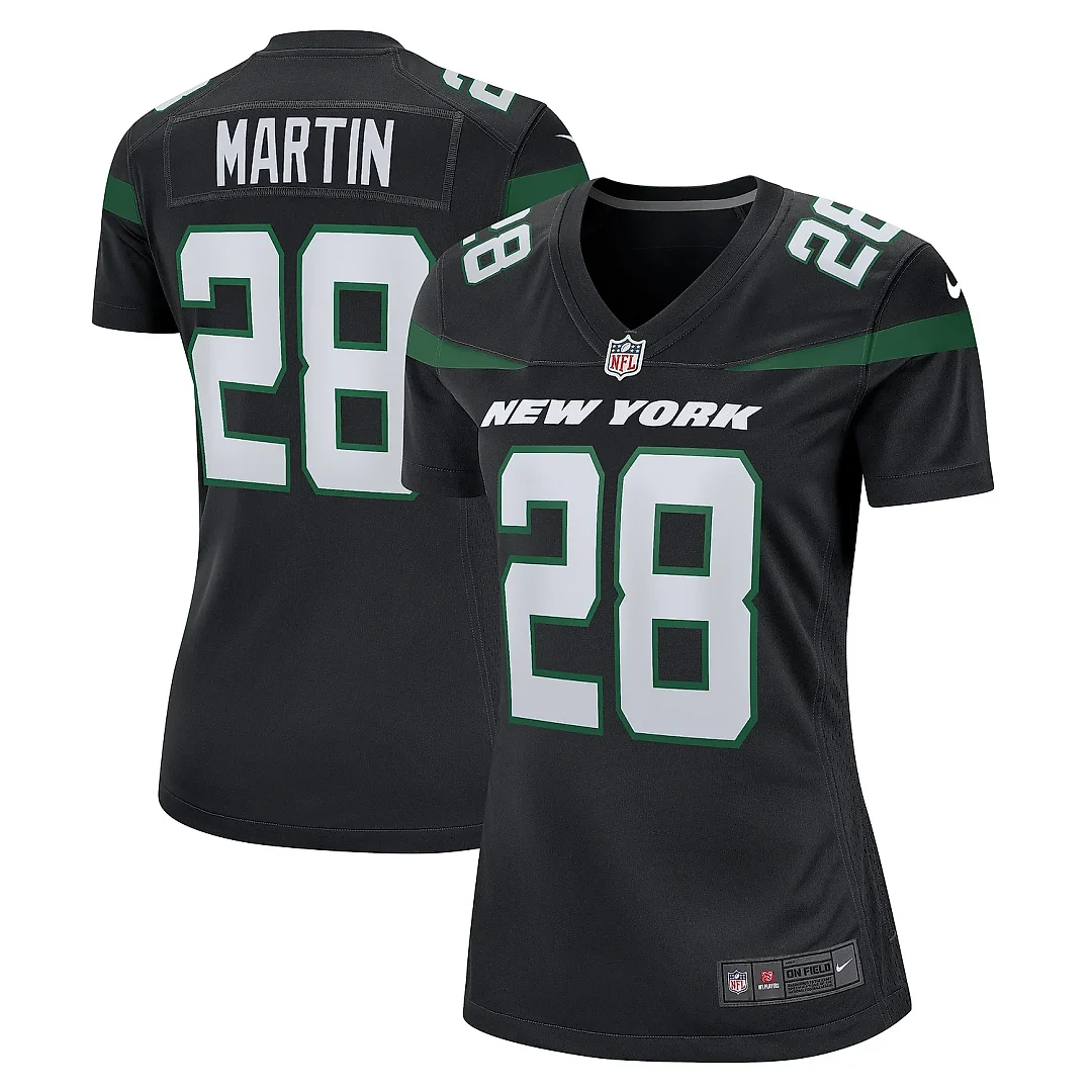 Zennovawear Women's New York Jets Curtis Martin Black Retired Player Jersey