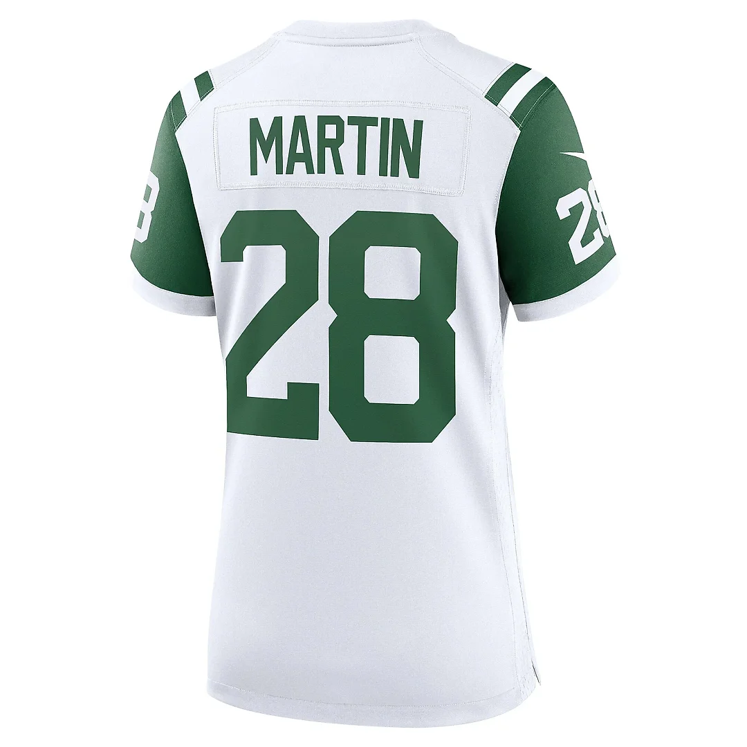 Zennovawear Women's New York Jets Curtis Martin White Classic Alternate Retired Player Game Jersey