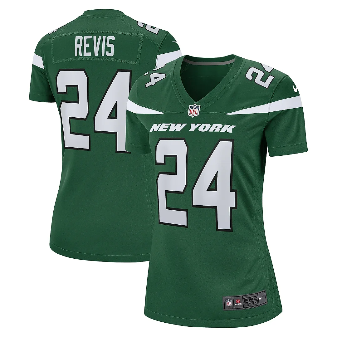 Zennovawear Women's New York Jets Darrelle Revis Gotham Green Retired Player Game Jersey
