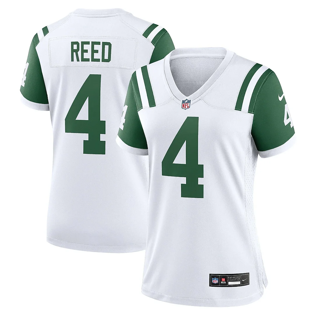 Zennovawear Women's New York Jets D.J. Reed White Classic Alternate Player Game Jersey