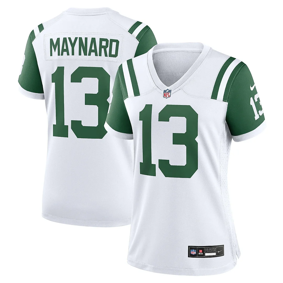 Zennovawear Women's New York Jets Don Maynard White Classic Alternate Retired Player Game Jersey