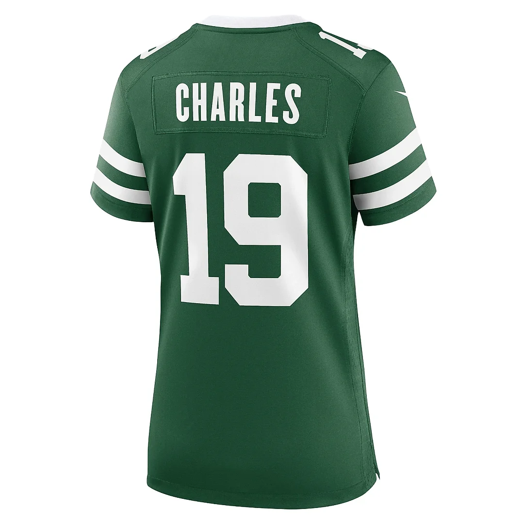 Zennovawear Women's New York Jets Irvin Charles Legacy Green Team Game Jersey
