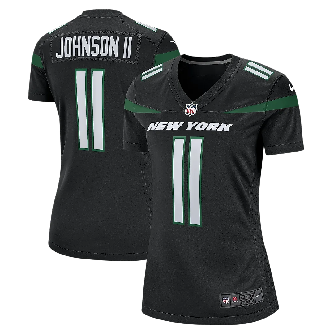 Zennovawear Women's New York Jets Jermaine Johnson II Stealth Black Alternate Game Jersey
