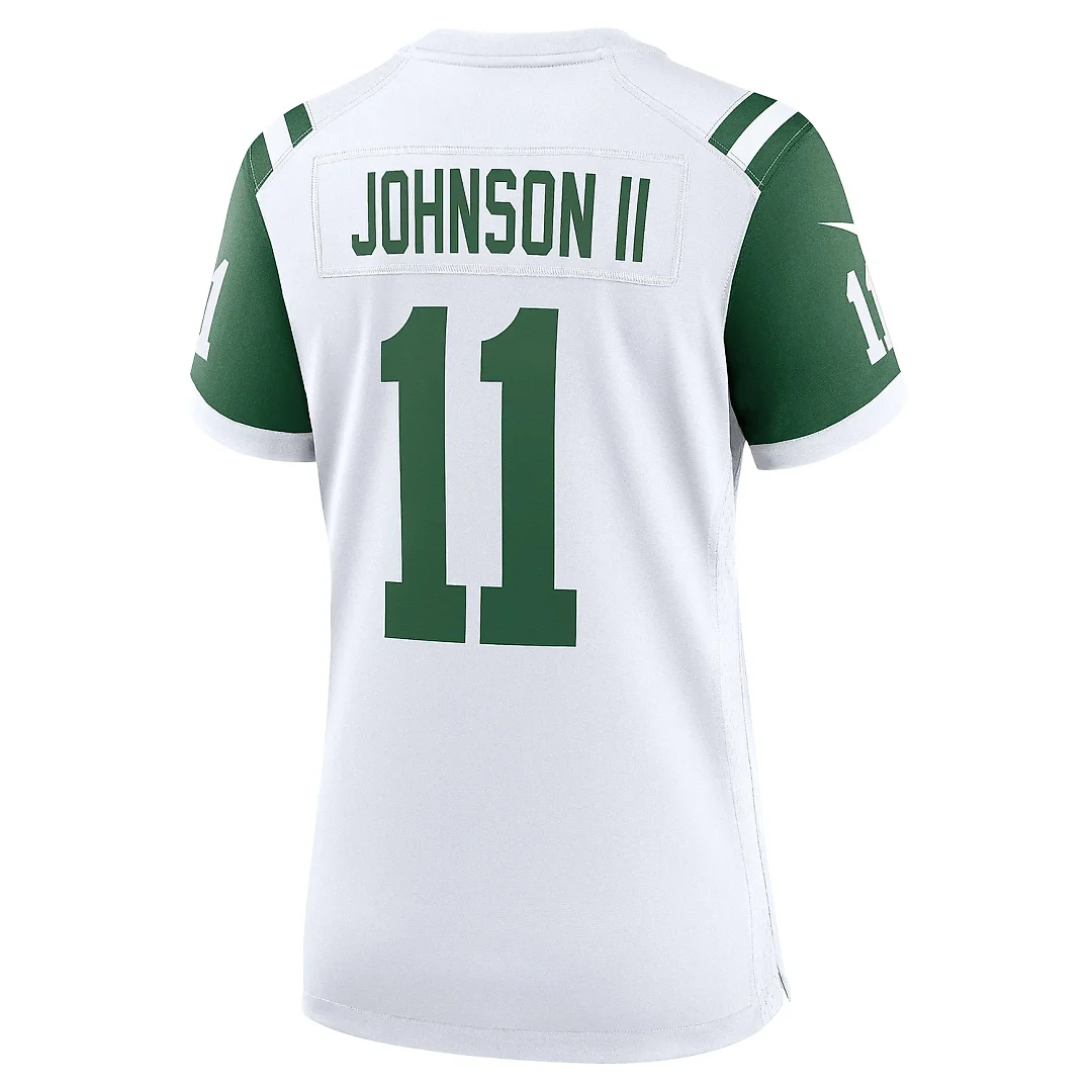 Zennovawear Women's New York Jets Jermaine Johnson II White Classic Alternate Player Game Jersey