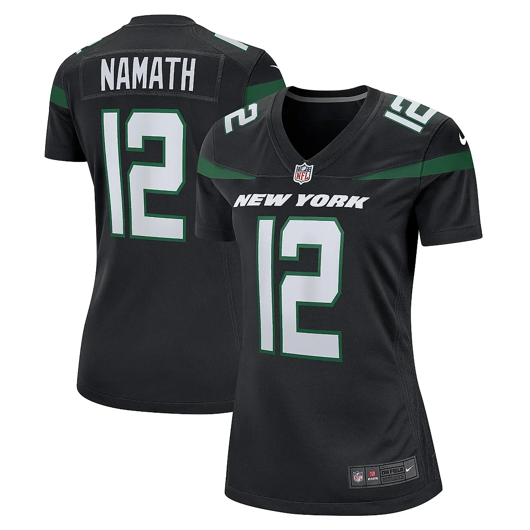 Zennovawear Women's New York Jets Joe Namath Black Retired Player Jersey