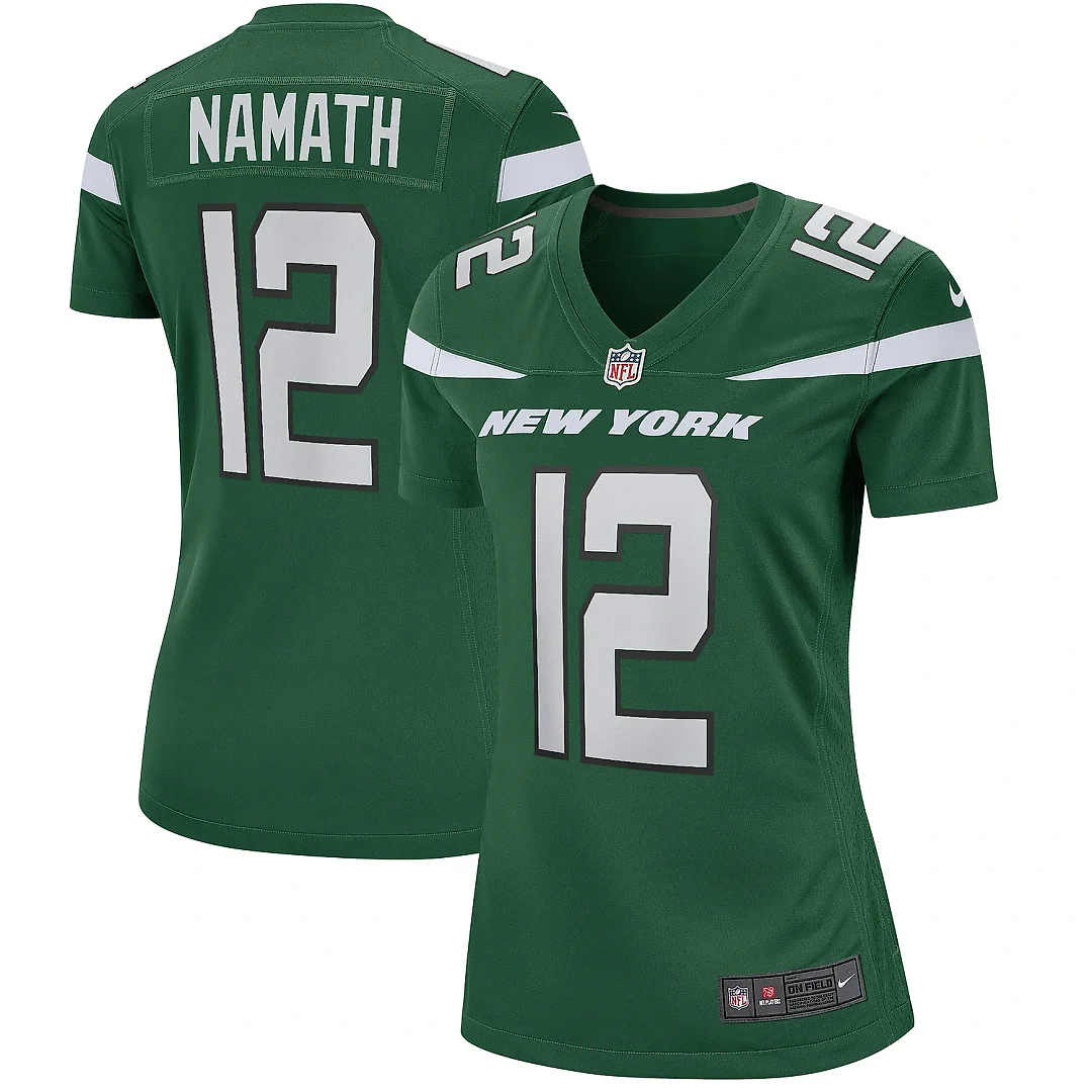 Zennovawear Women's New York Jets Joe Namath Gotham Green Game Retired Player Jersey