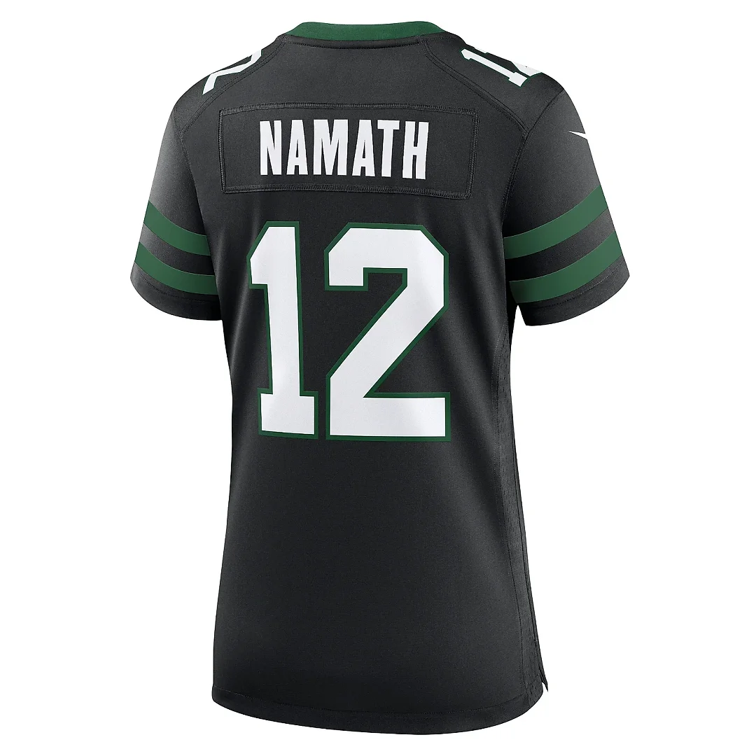 Zennovawear Women's New York Jets Joe Namath Legacy Black Retired Player Alternate Game Jersey