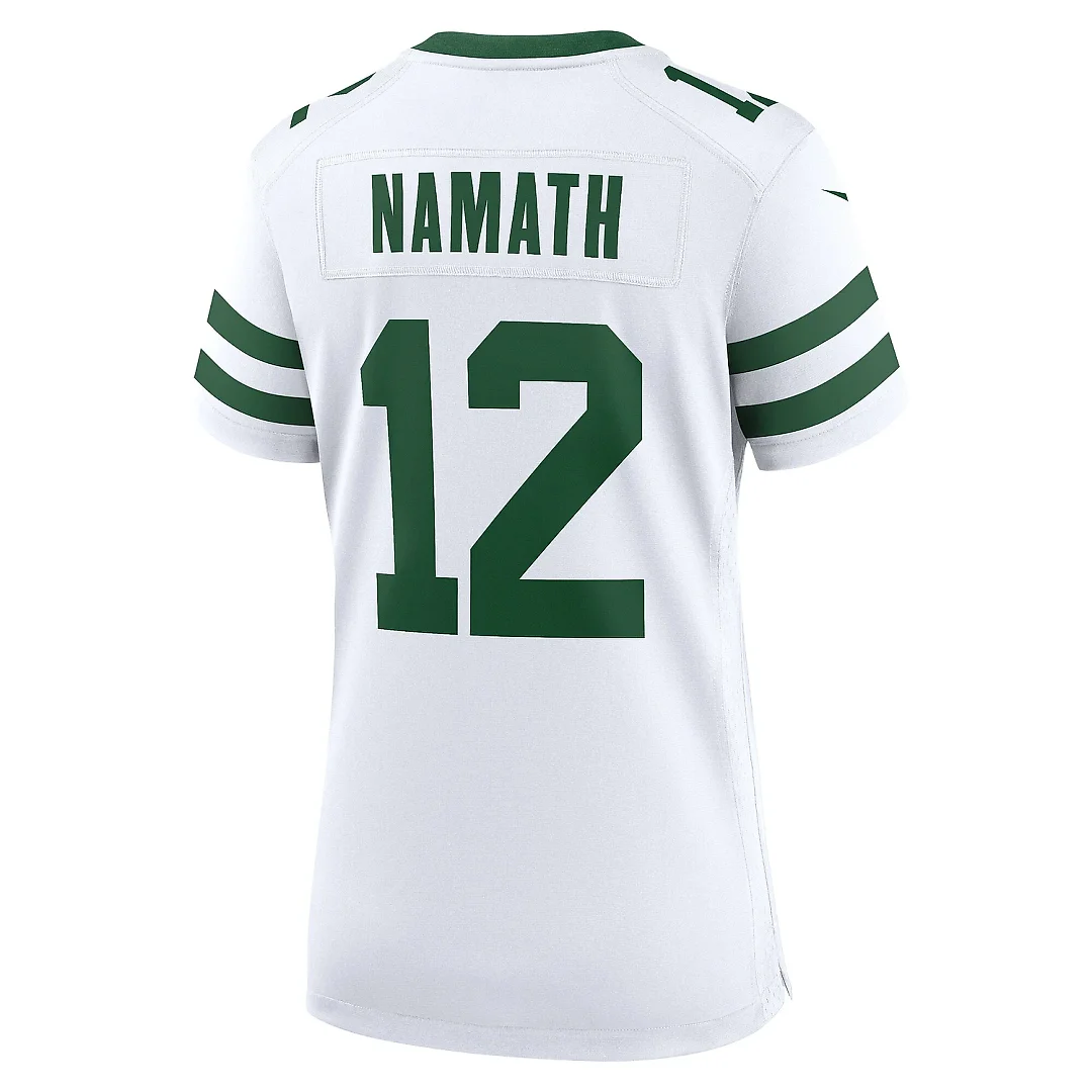 Zennovawear Women's New York Jets Joe Namath White Legacy Retired Player Game Jersey