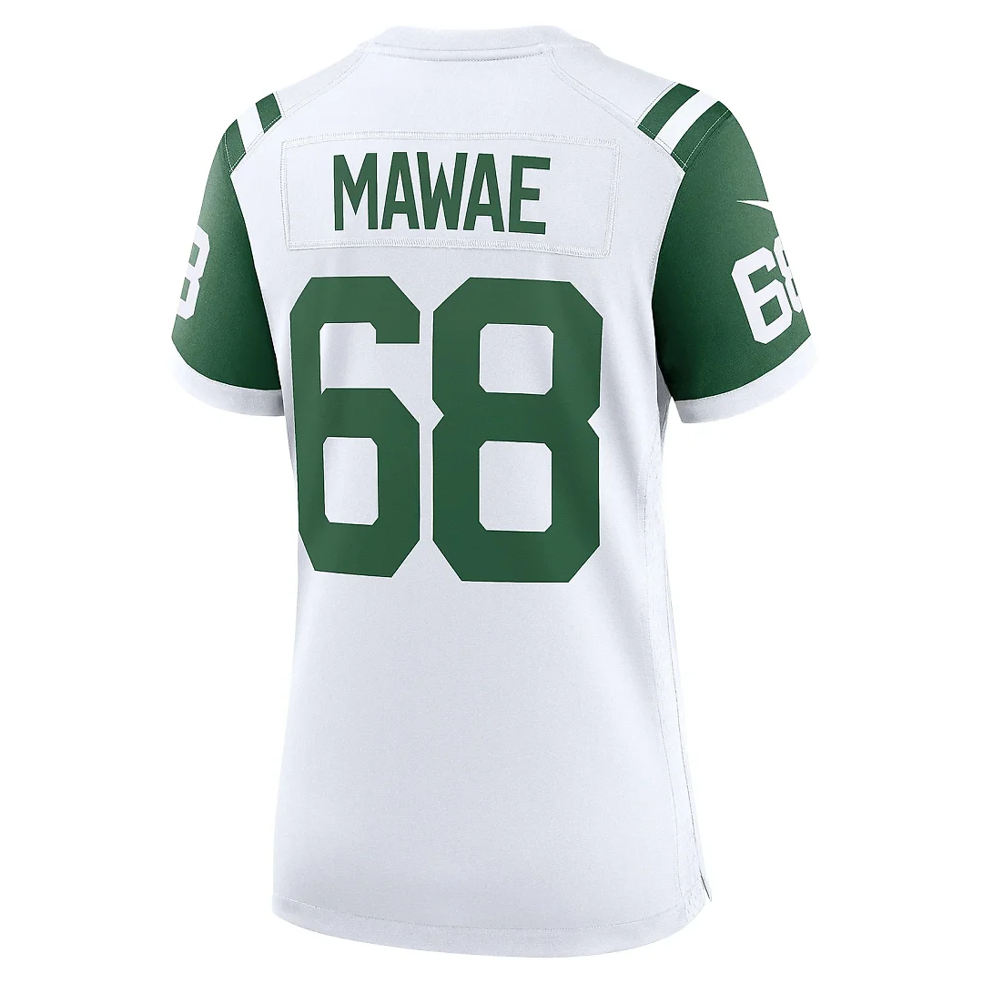 Zennovawear Women's New York Jets Kevin Mawae White Classic Alternate Retired Player Game Jersey