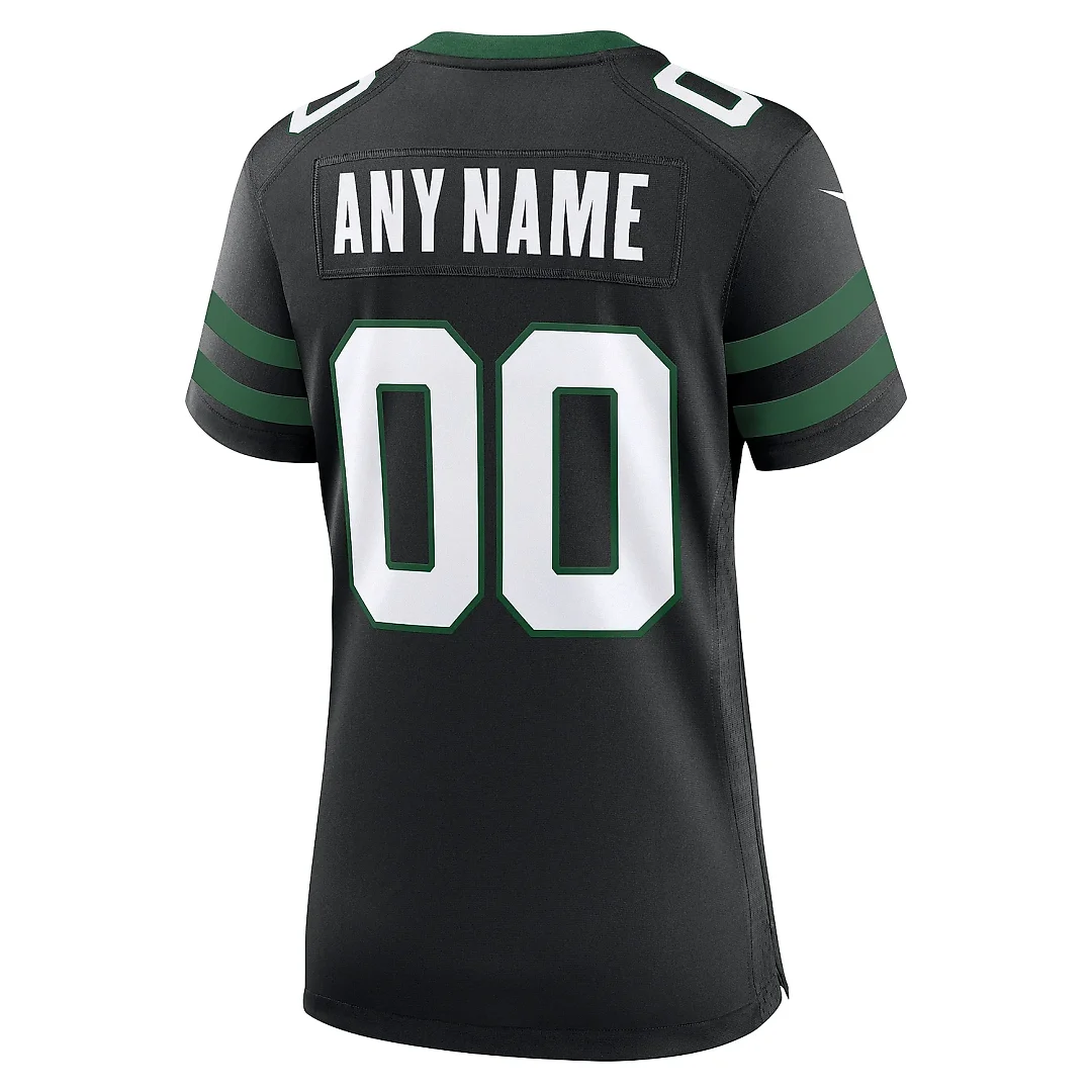 Zennovawear Women's New York Jets Legacy Black Alternate Custom Game Jersey