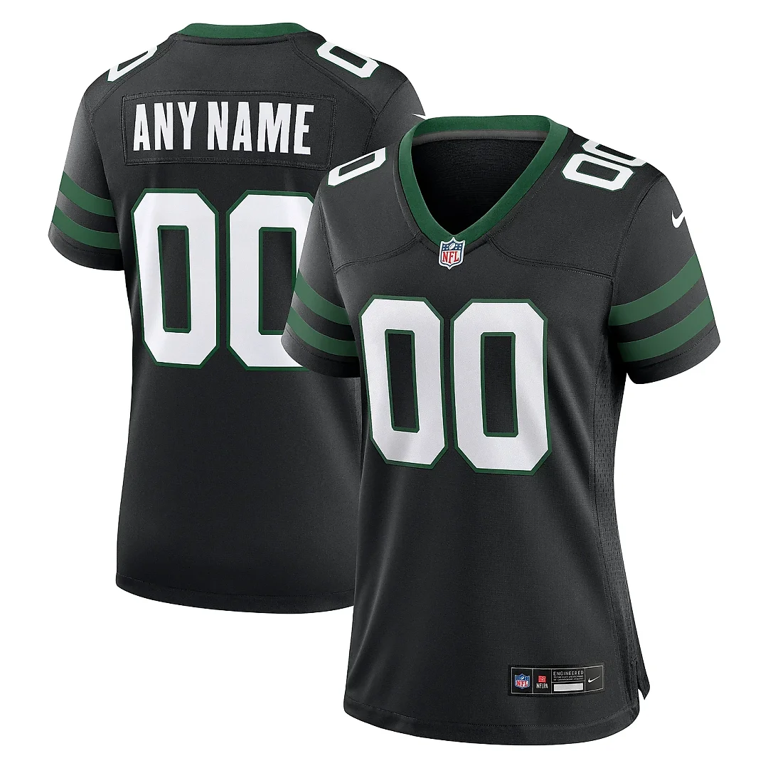 Zennovawear Women's New York Jets Legacy Black Alternate Custom Game Jersey