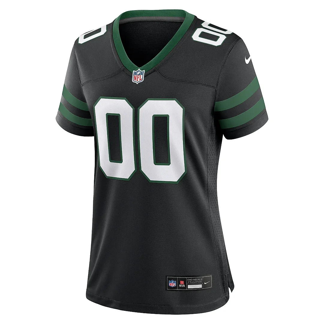 Zennovawear Women's New York Jets Legacy Black Alternate Custom Game Jersey