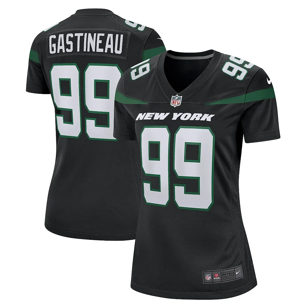 Zennovawear Women's New York Jets Mark Gastineau Stealth Black Game Jersey