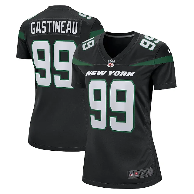 Zennovawear Women's New York Jets Mark Gastineau Stealth Black Game Jersey