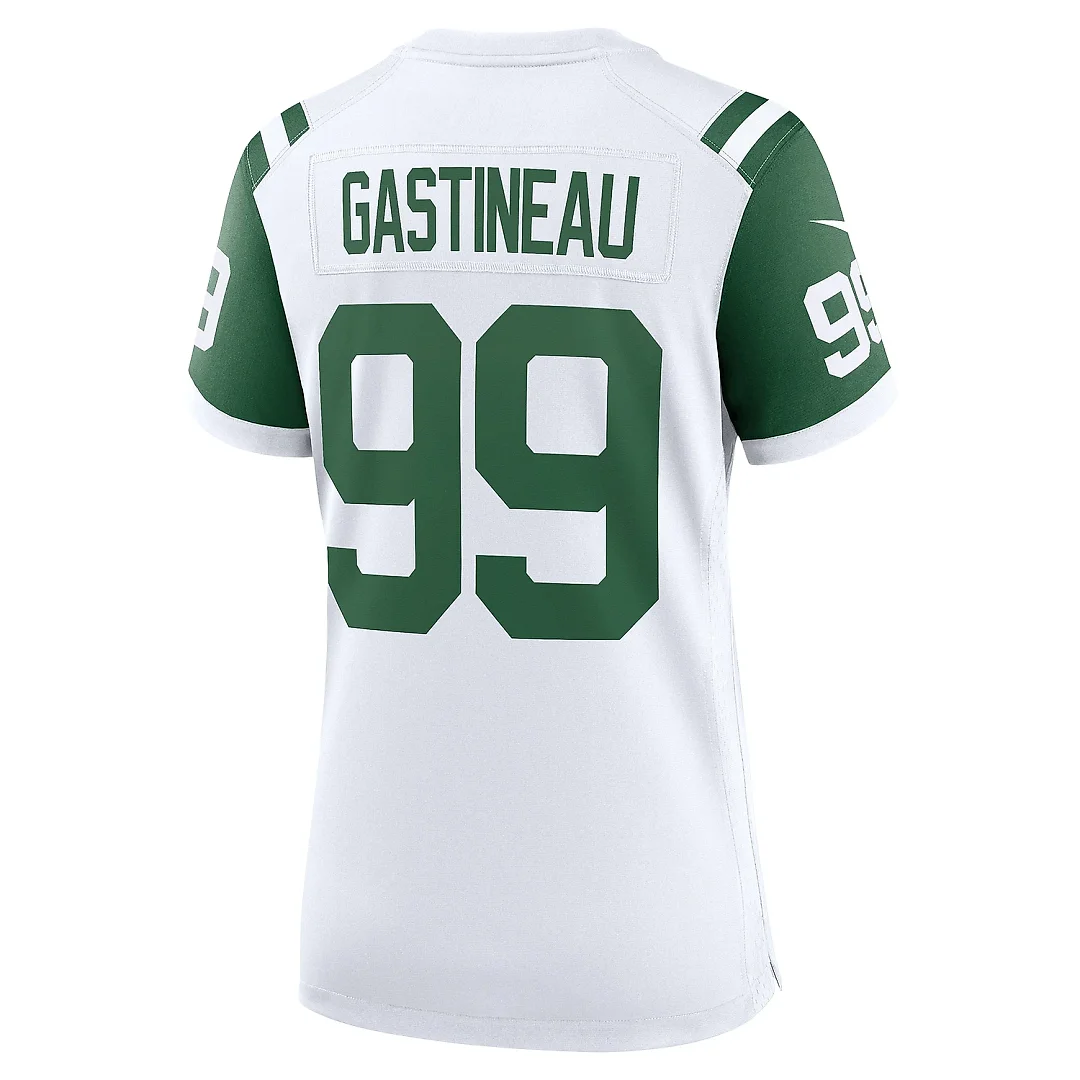 Zennovawear Women's New York Jets Mark Gastineau White Classic Alternate Retired Player Game Jersey