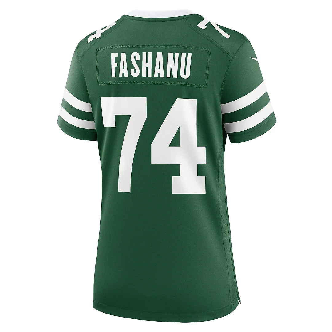 Zennovawear Women's New York Jets Olu Fashanu Legacy Green Team Game Jersey
