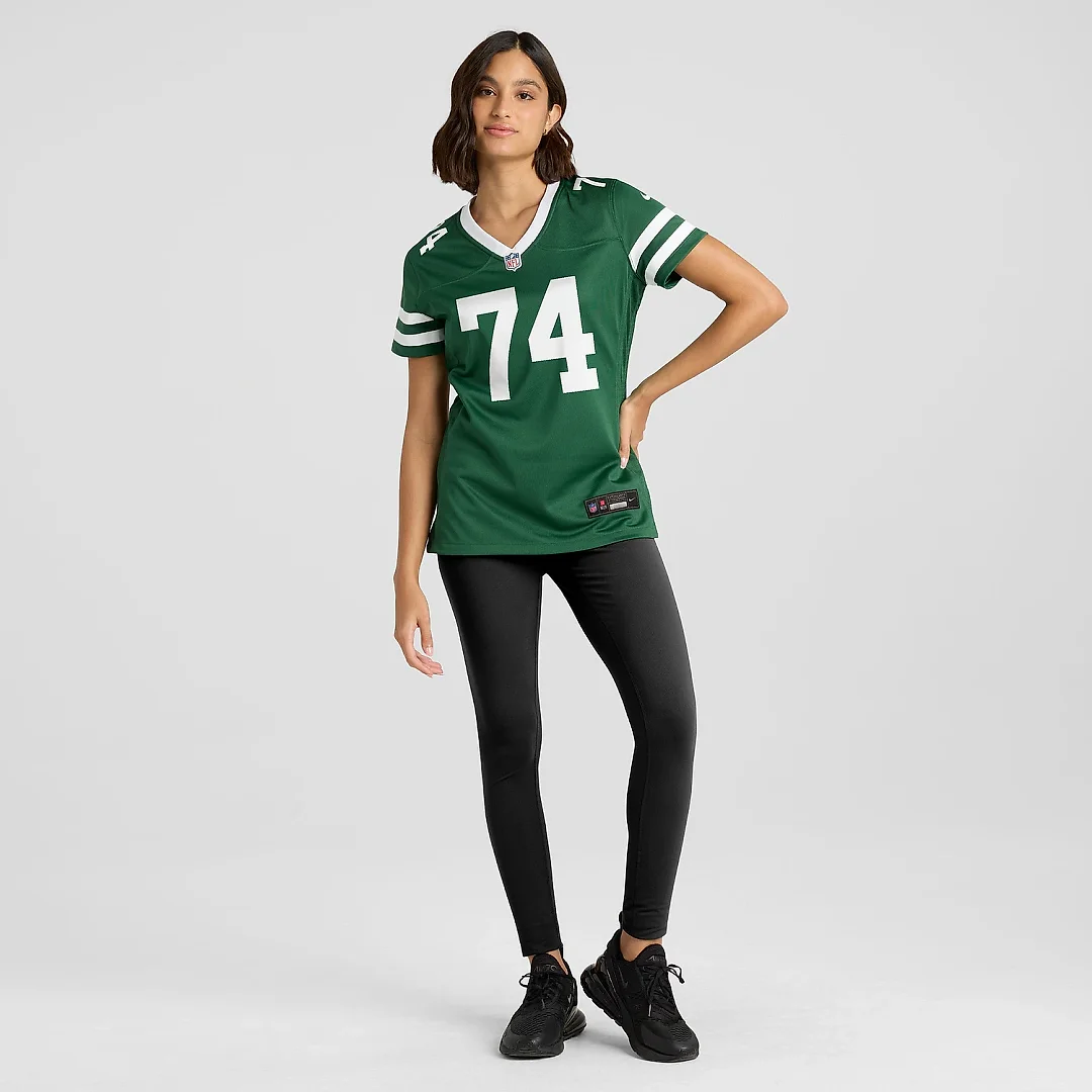 Zennovawear Women's New York Jets Olu Fashanu Legacy Green Team Game Jersey