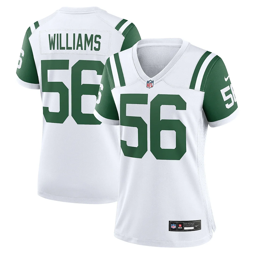 Zennovawear Women's New York Jets Quincy Williams White Classic Alternate Player Game Jersey