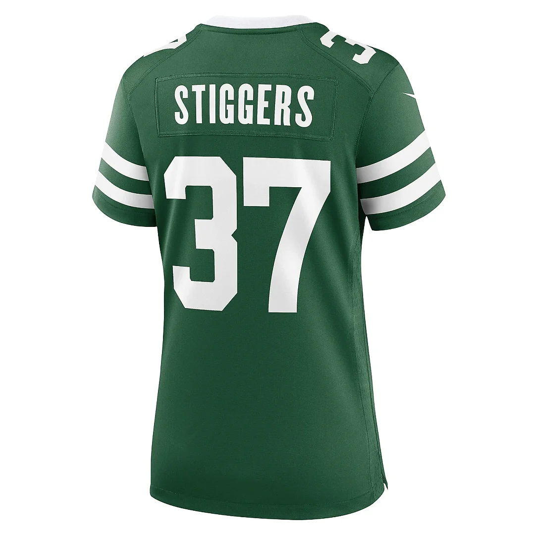 Zennovawear Women's New York Jets Qwan'tez Stiggers Legacy Green Team Game Jersey