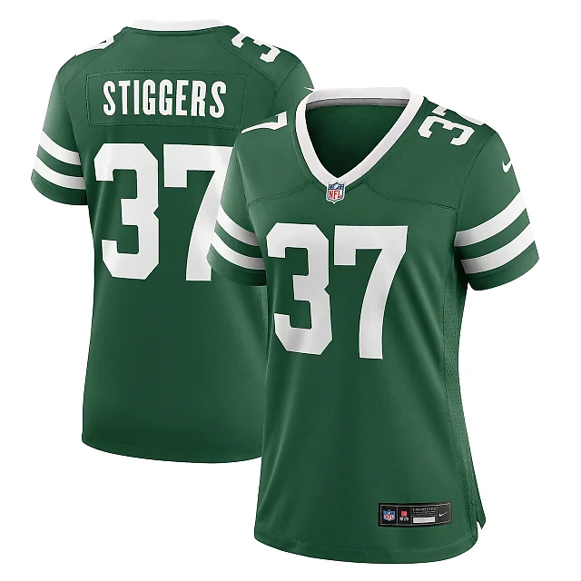 Zennovawear Women's New York Jets Qwan'tez Stiggers Legacy Green Team Game Jersey