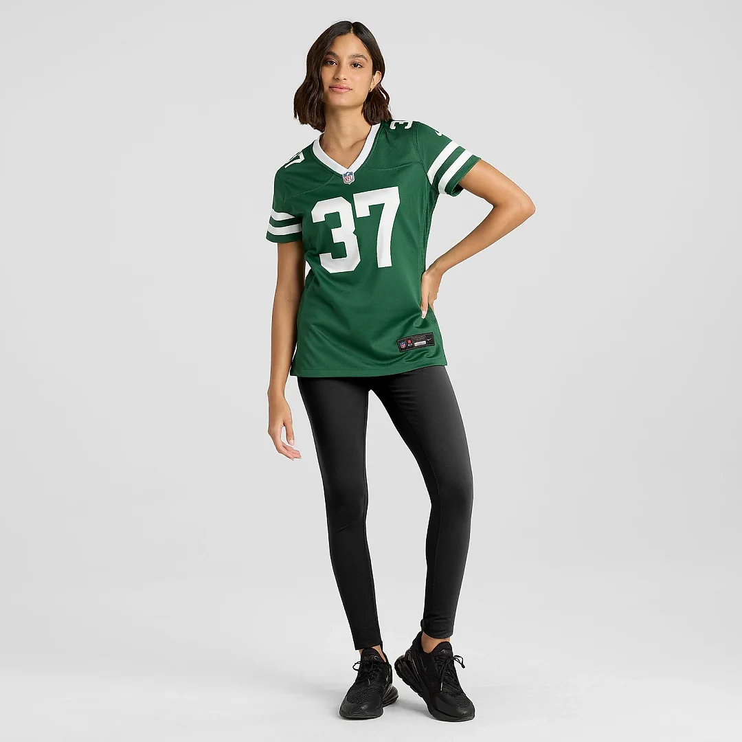 Zennovawear Women's New York Jets Qwan'tez Stiggers Legacy Green Team Game Jersey