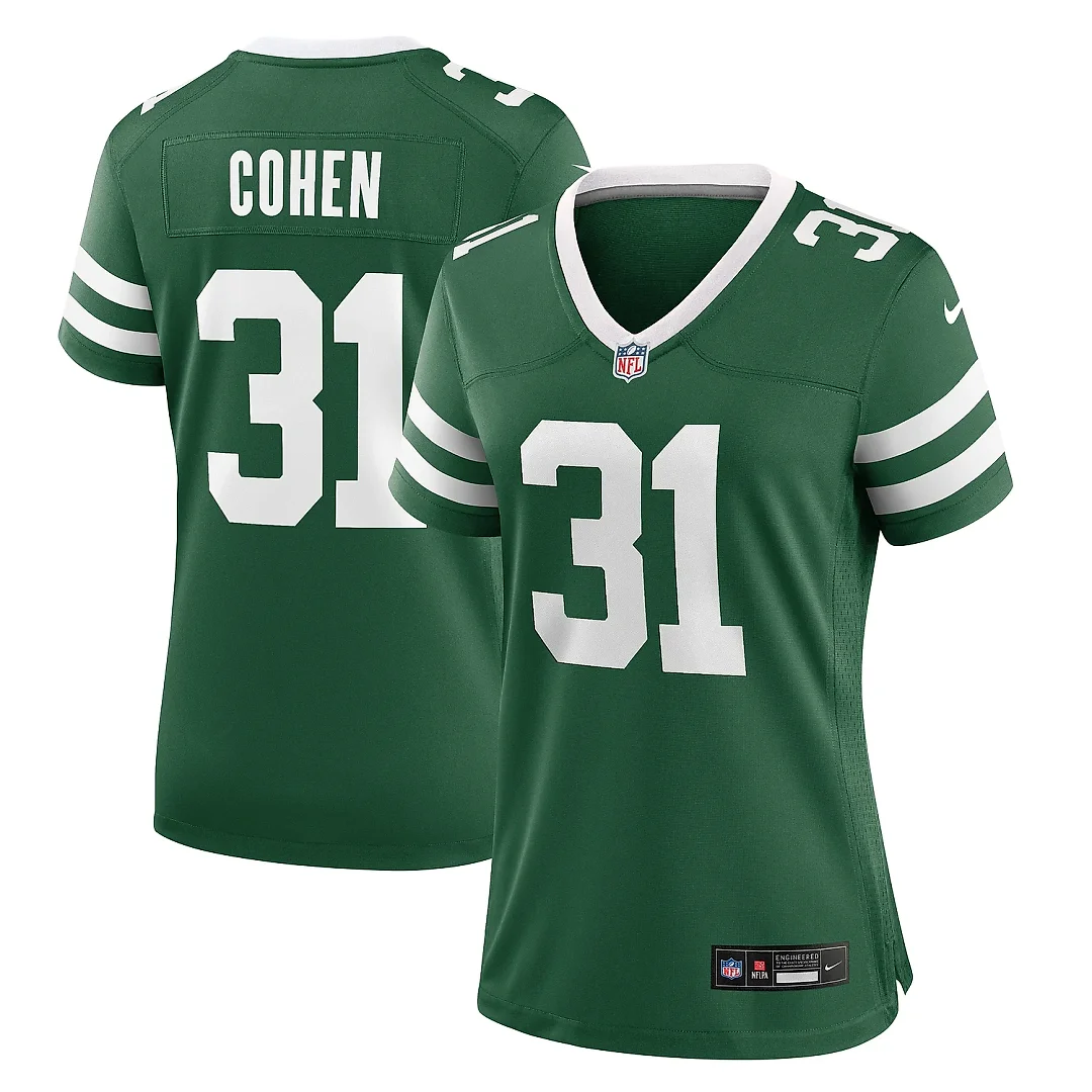 Zennovawear Women's New York Jets Tarik Cohen Legacy Green Team Game Jersey