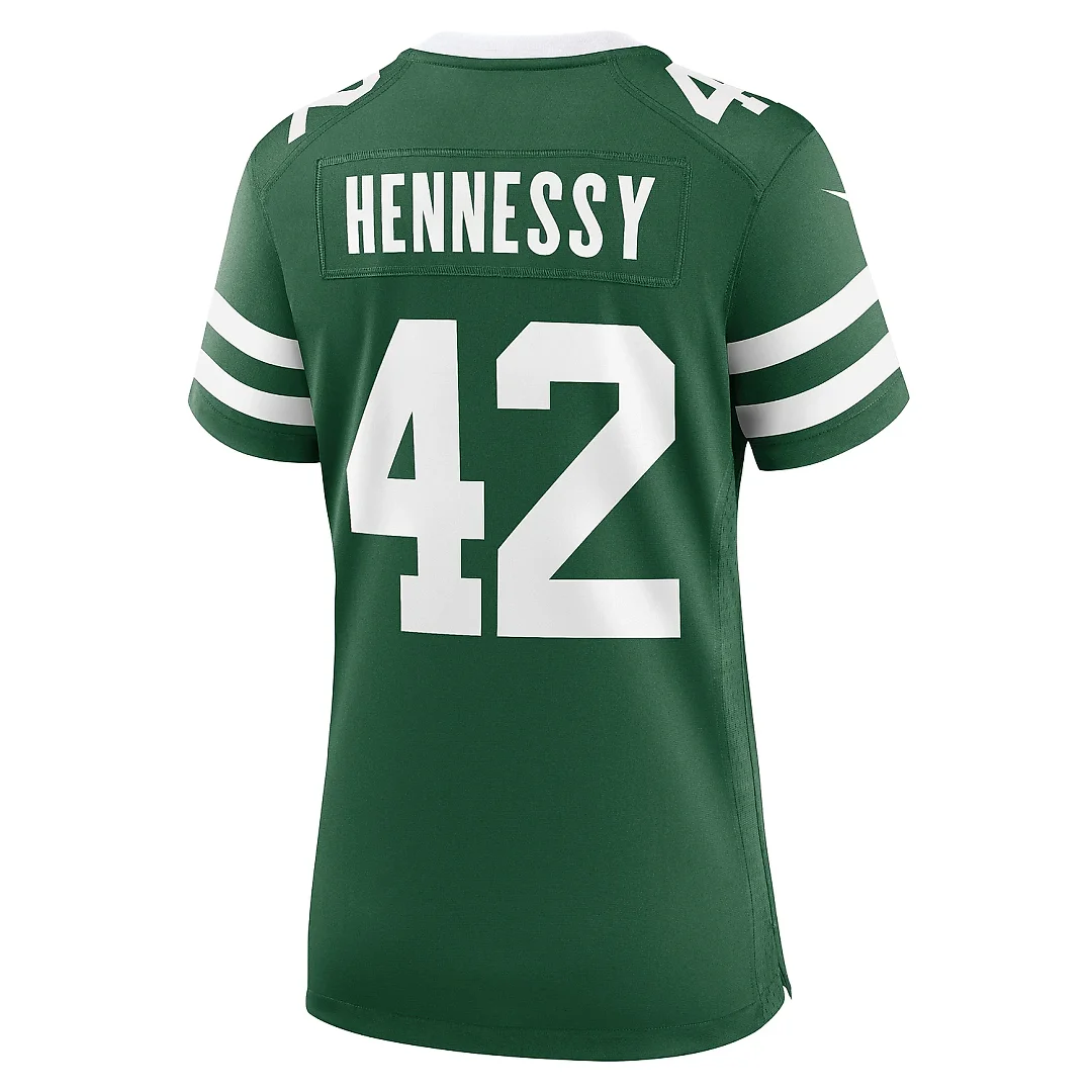 Zennovawear Women's New York Jets Thomas Hennessy Legacy Green Team Game Jersey