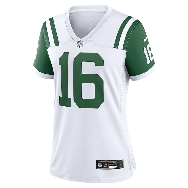 Zennovawear Women's New York Jets Vinny Testaverde White Classic Alternate Retired Player Game Jersey
