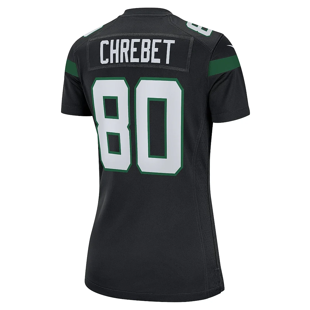 Zennovawear Women's New York Jets Wayne Chrebet Black Retired Player Jersey
