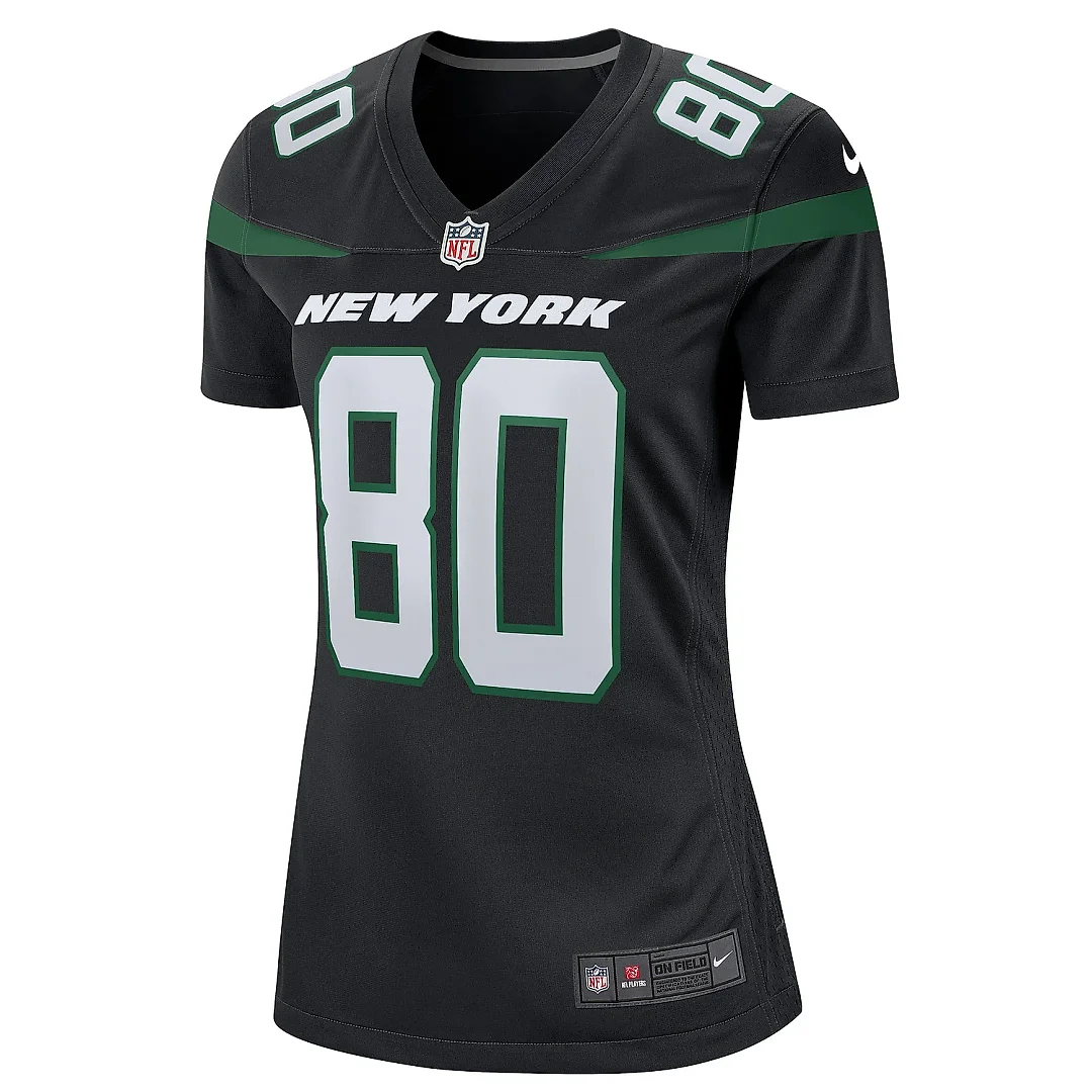 Zennovawear Women's New York Jets Wayne Chrebet Black Retired Player Jersey