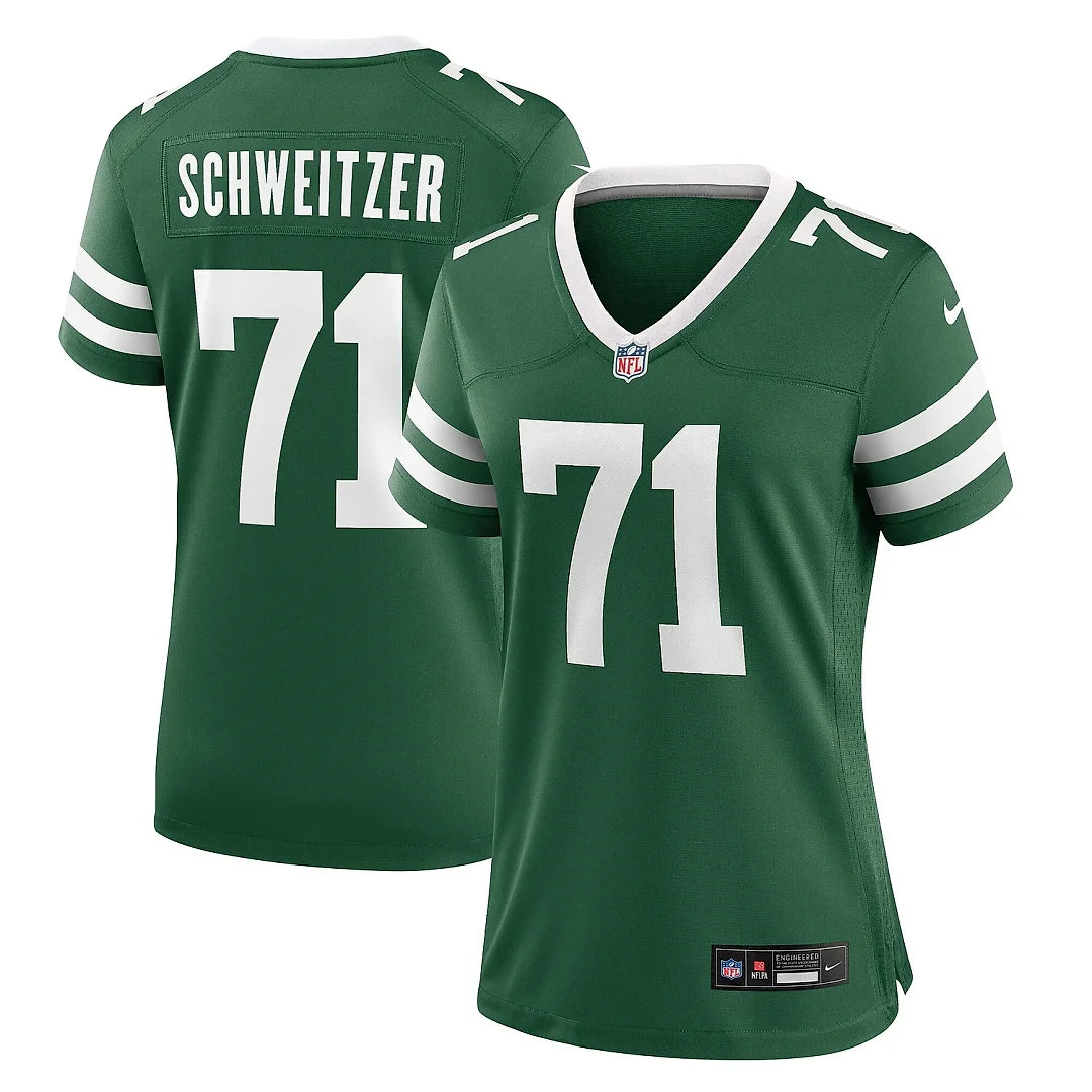 Zennovawear Women's New York Jets Wes Schweitzer Legacy Green Team Game Jersey