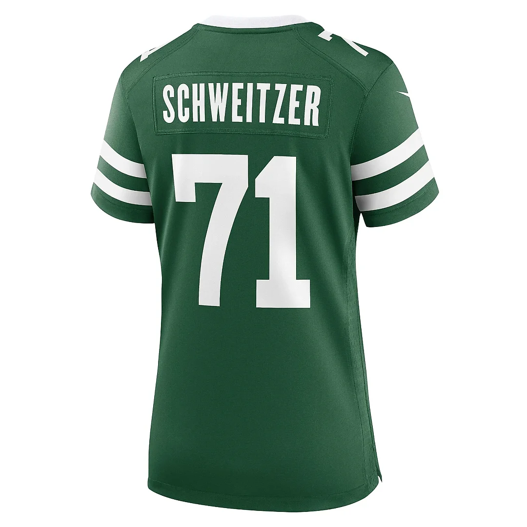 Zennovawear Women's New York Jets Wes Schweitzer Legacy Green Team Game Jersey