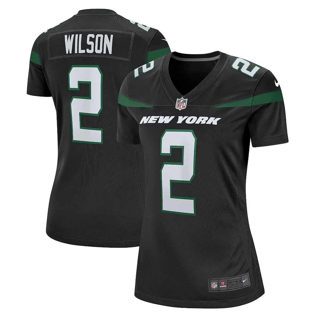 Zennovawear Women's New York Jets Zach Wilson Black Player Jersey