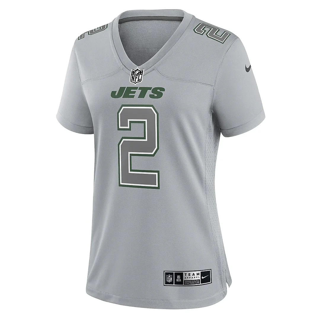 Zennovawear Women's New York Jets Zach Wilson Gray Atmosphere Fashion Game Jersey