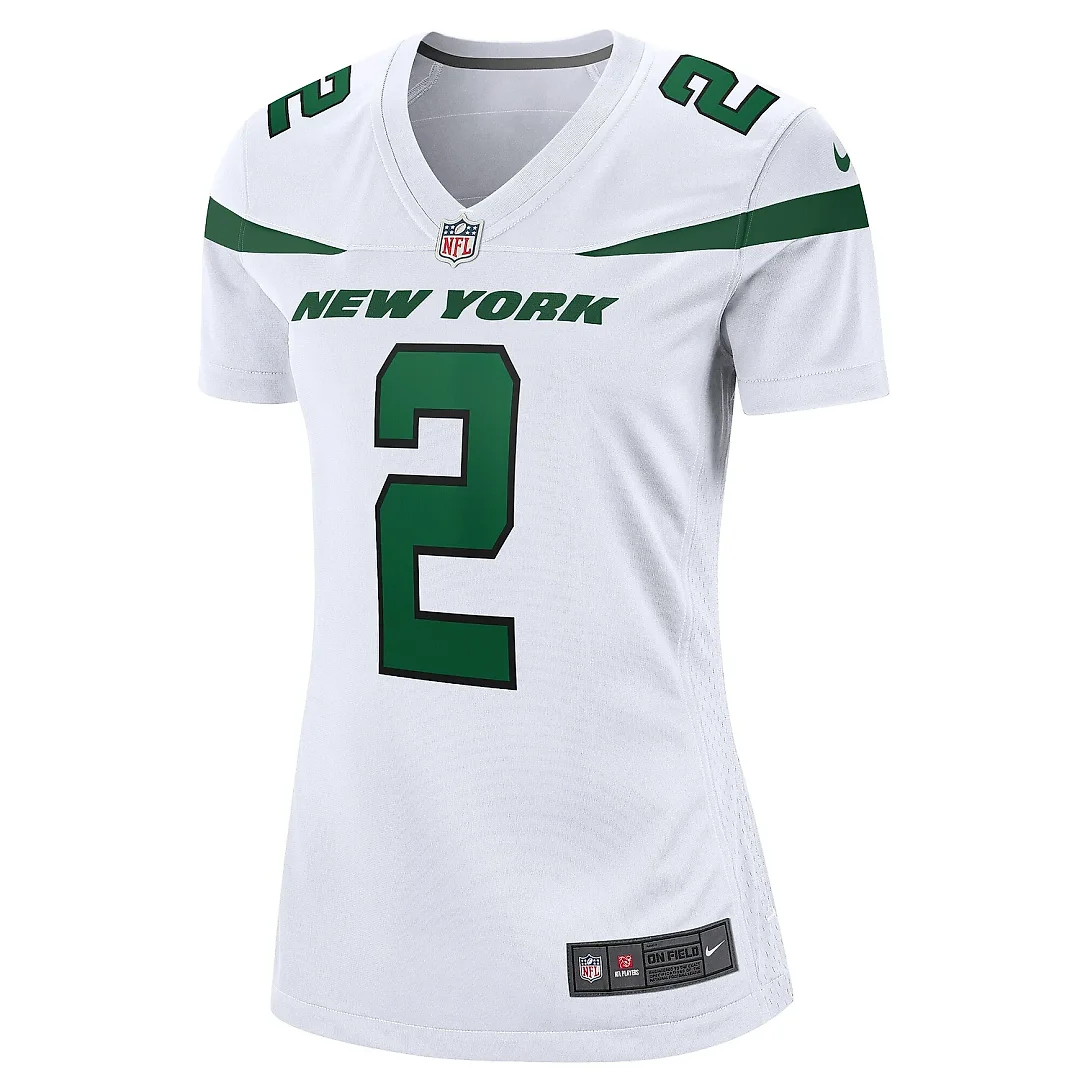 Zennovawear Women's New York Jets Zach Wilson White Player Jersey