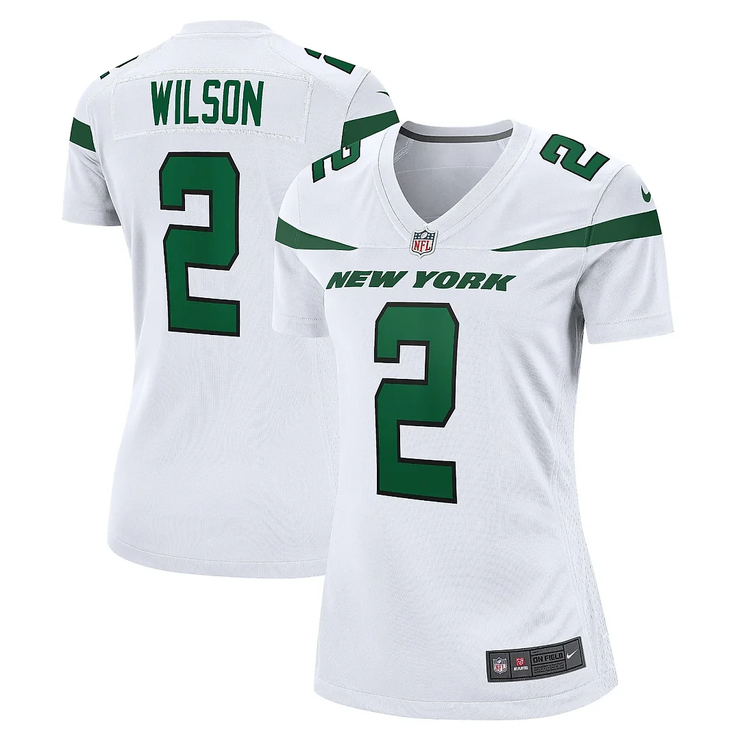 Zennovawear Women's New York Jets Zach Wilson White Player Jersey