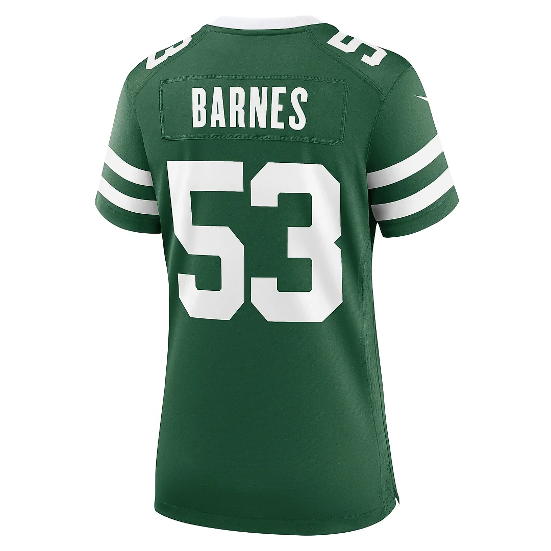 Zennovawear Women's New York Jets Zaire Barnes Legacy Green Team Game Jersey