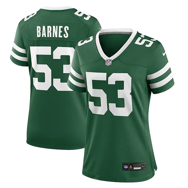 Zennovawear Women's New York Jets Zaire Barnes Legacy Green Team Game Jersey