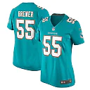 Zennovawear Aaron Brewer Miami Dolphins Women's Game Jersey - Aqua