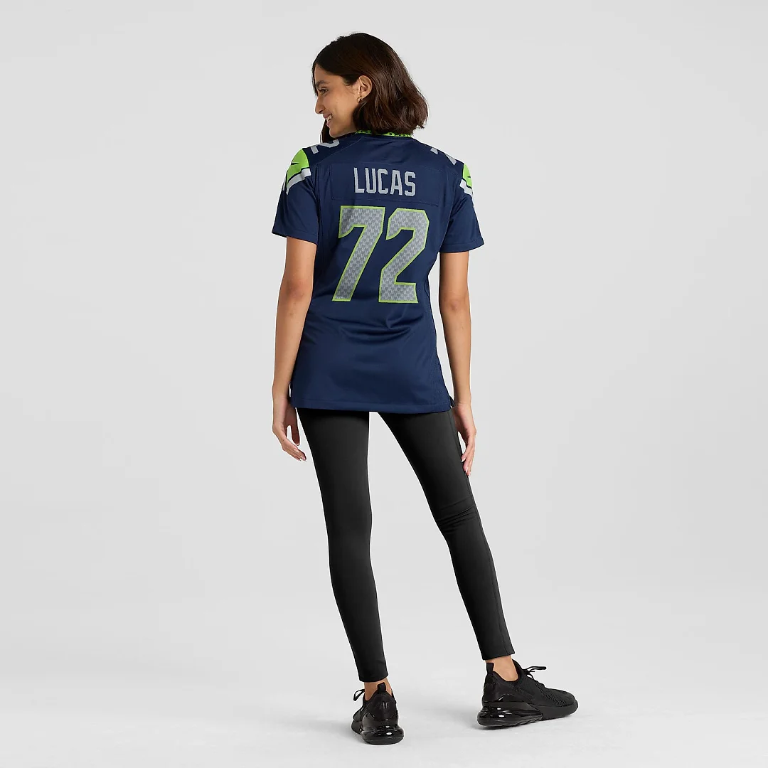 Zennovawear Abraham Lucas Seattle Seahawks Women's Team Game Jersey - College Navy