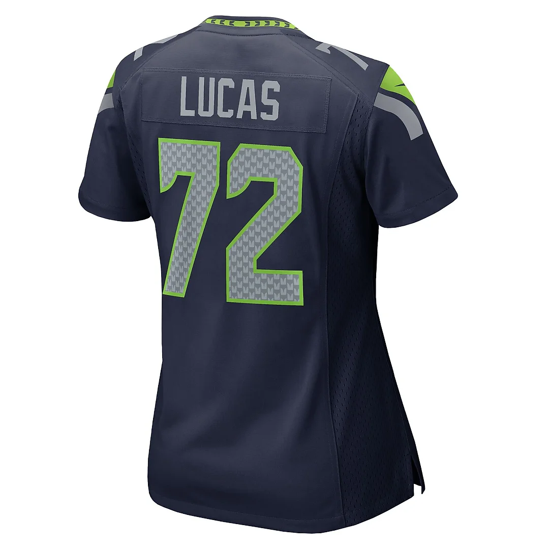 Zennovawear Abraham Lucas Seattle Seahawks Women's Team Game Jersey - College Navy