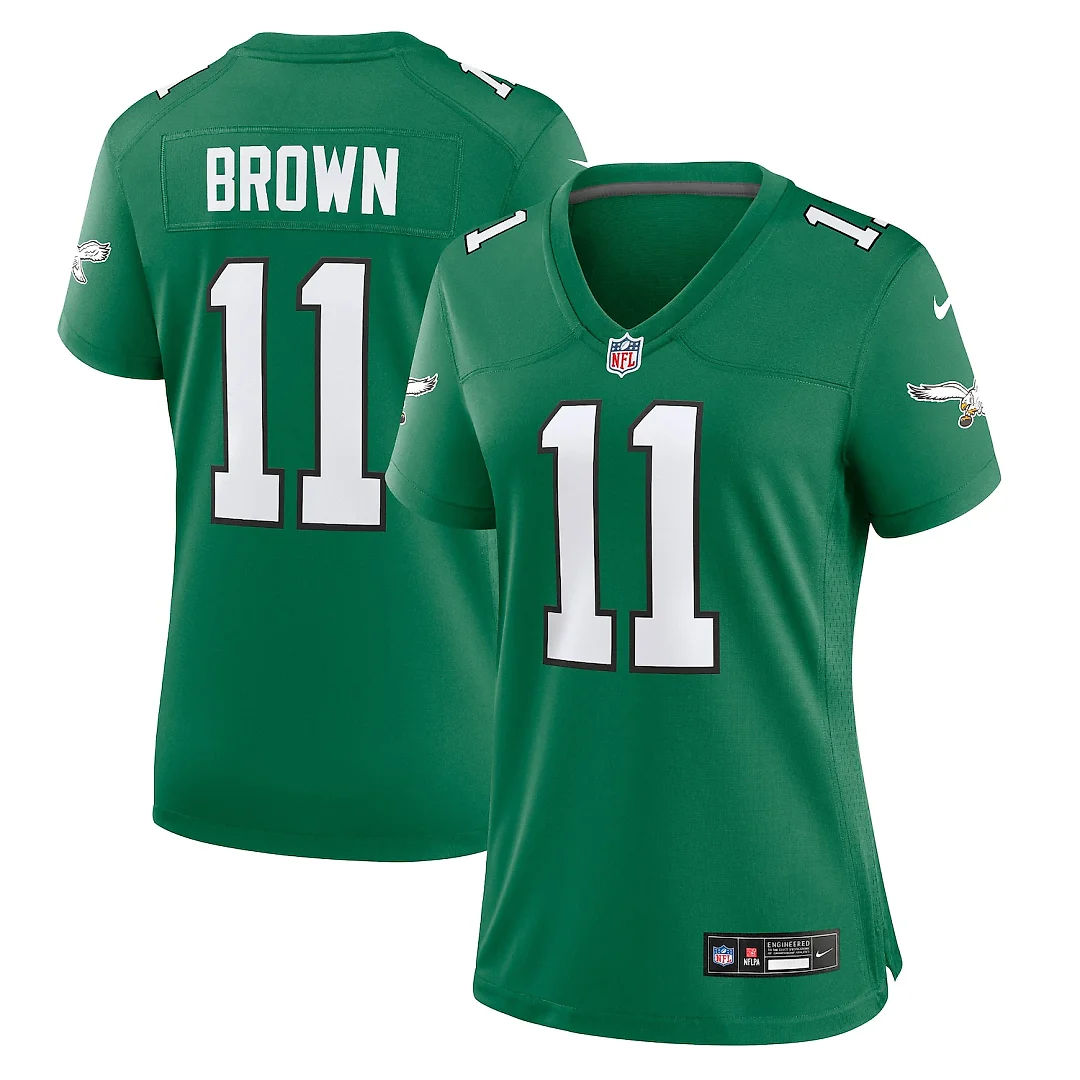 Zennovawear A.J. Brown Philadelphia Eagles Women's Player Jersey - Kelly Green
