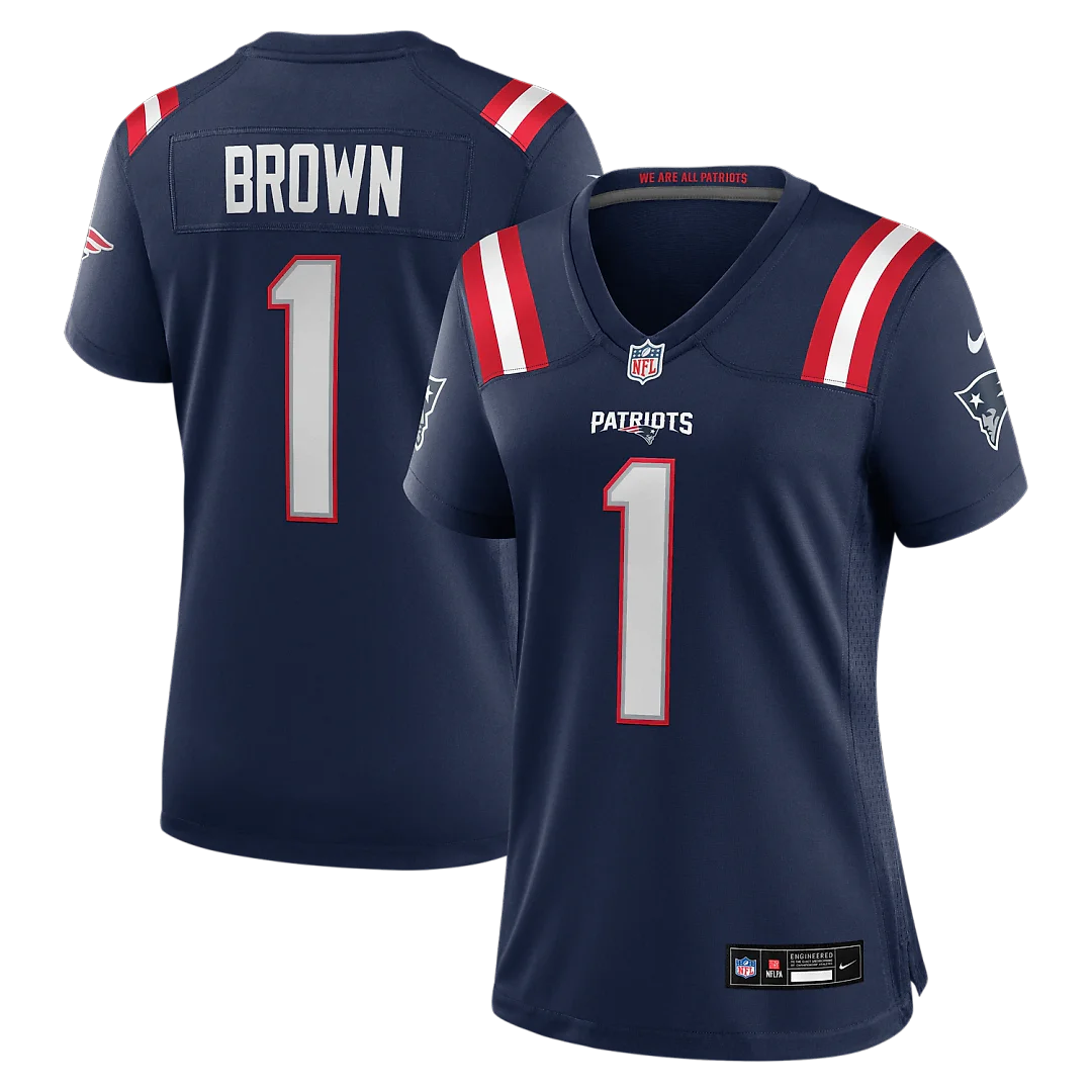 Zennovawear A.J. Brown New England Patriots Women's Game Jersey - Navy